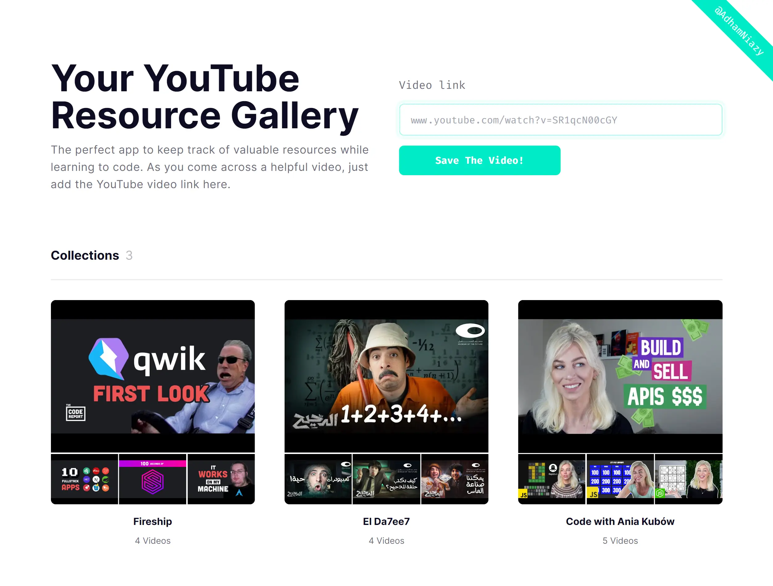 An image of the YouTube Gallery ๐ project.